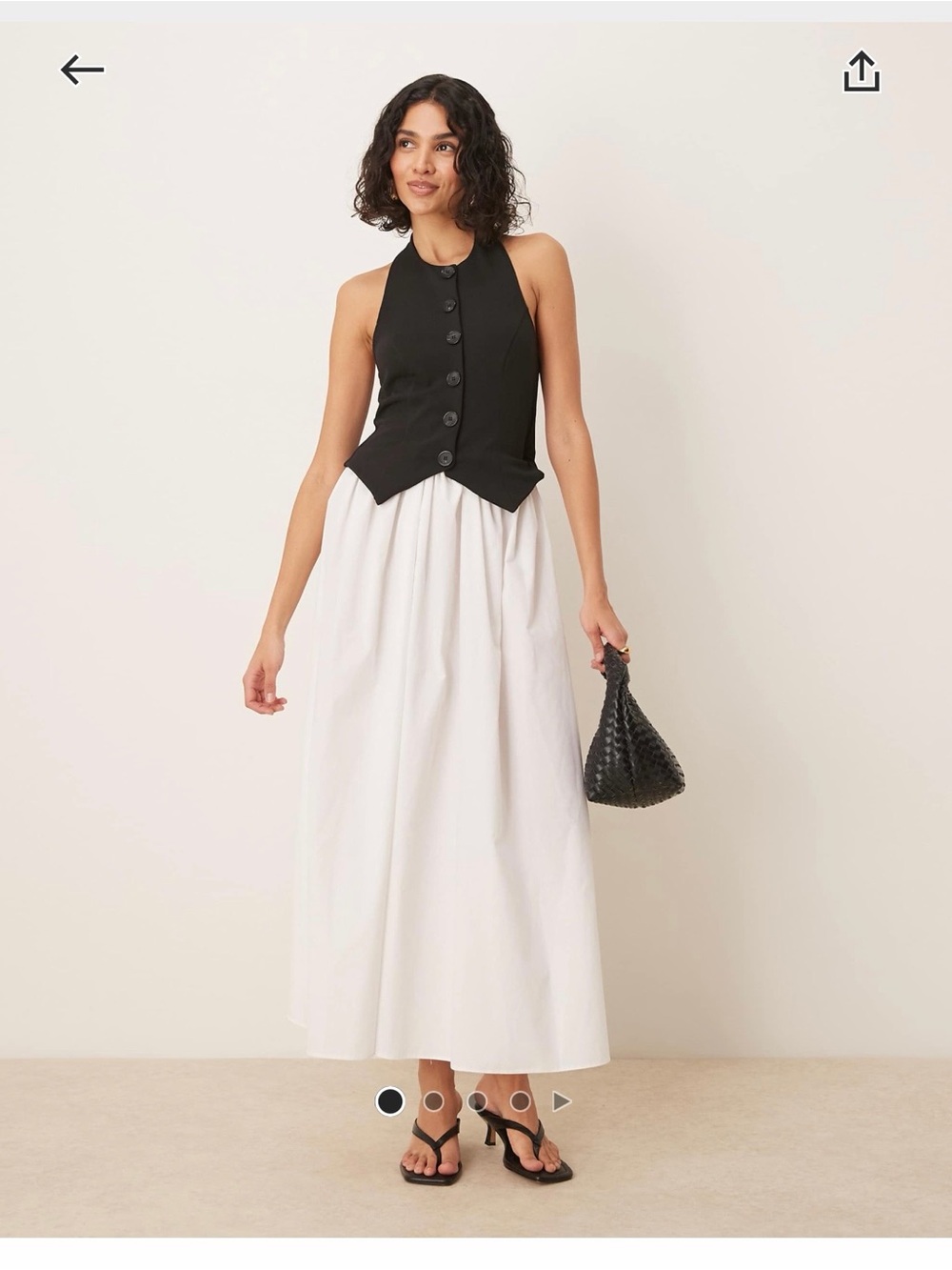 ASOS Black & White Maxi Skirt — High-Waist Full-Length Style